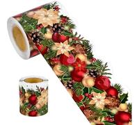 Decorative Bulletin Board Borders Christmas Window Border Stickers Roll, Christmas Bulletin Board Decorations Wall Decal Bulletin Border Trim for Kids Room 7.5cm