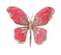 Decorative Butterfly Clip Ornaments for Weddings and Home Decoration Enhancing Floral and Holiday Arrangements with Elegant Craftsmanship (dark pink)