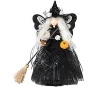 Decorative Butterfly Crown Halloween Doll Crafted From Silk Cloth With Black And Purple Wings Lightweight And Detailed for Party Or Tree Crown Accents(Black)