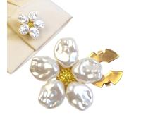 Decorative Button Covers-Floral Accessories Faux Pearls For Women, Elegant Shirt Embellishments | Formal Banquet Office Home Business Travel Jean Dress Breast Cuffs