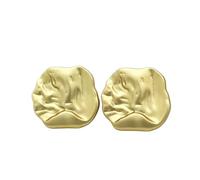 Decorative Buttons 10pcs Crinkle Texture Irregular Metal Buttons Gold Silver Light Abstract for Coats Dresses(Light Gold,18mm-0.71in-10pcs)