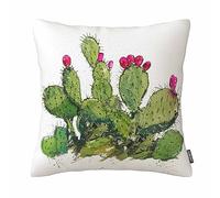 Decorative Cactus Succulent Plants Cushion Cover Throw Pillow Case Home Sofa 18 X 18 Inch Cotton Linen