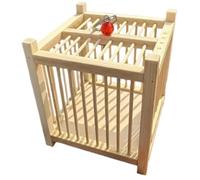 Decorative Cage Single grid bamboo grasshopper cage with hand button for manual door opening