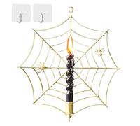 Decorative Candle Holders | Spiderweb Taper Candle Holder Sconce - Gothic Stand Festive Mount for Hallway Festival Party Home Interior Bedroom Holiday Wall