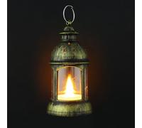 Decorative Candle Lantern Gold ABS Vintage LED Hanging Ornament | 3 X LR1130 Button Battery, Excellent Illumination, Centerpieces Decor, Winter Wedding Decor, Festive Celebrations