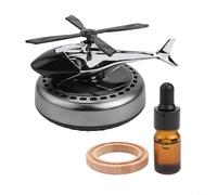 Decorative Car Aromatherapy Device with Solar Powered Helicopter Design Enhance Your Vehicle's Style (Black)