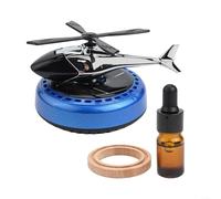 Decorative Car Aromatherapy Device with Solar Powered Helicopter Design Enhance Your Vehicle's Style (Blue)