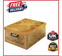 Decorative Cardboard Storage Box with Handles for Organizing Clothes & Toys