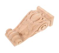 Decorative Carved Solid Wood Corbel for Corner Shelves European Roman Style | Unpainted Khaki Finish, Smooth Intricate Pattern, Suitable for Home Renovation, Villa DIY Projects and Woodworking