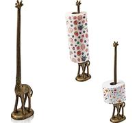 Decorative Cast Iron Giraffe for Paper Towel | Standing | Toilet Paper Holder Storage for Paper Towels or Toilet Paper (Brown Rust)