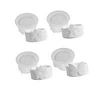 Decorative Casting Form Set, 4 Piece Silicone Tealight Holder Cups for Resin Plaster Cement, Decor Use Decorative Casting Mold Set Tealight Holder Form Cup Silicone Relief Plaster Clay