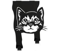 Decorative Cat Hook Rack For Over-The-Door, Black Metal, No-Drill Storage Solution For Cat Enthusiasts