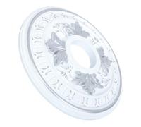 Decorative Ceiling Medallion Round PVC 39.5x39.5cm | Silver Colour with Ornate Openwork Design, Victorian French Style, Fits Common Frames, Effortless Installation