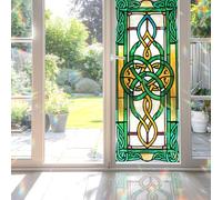Decorative Celtic Knot Stained Glass Window Film, Celtic Knot Stained Glass Window Film for Bathroom Door Heat Anti UV