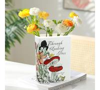 Decorative Ceramic Book Vase for flowers, Cute Book Vase Bookshelf Decor, Creative Gifts for Book Lovers, Modern Personalised Ornaments for Floral Arrangement Home Bedroom Living Room Office (1)