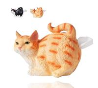 Decorative Ceramic Cat Tissue Holders, Cat Butt Tissue Box Holder, Cute Resin C-at Butt Holde-r, Functional T-issues Box for Bathroom Kitchen or Bedroom (orange)