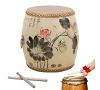 Decorative Ceramic Drum Stool, Hand-Painted Retro Design, High Load-Bearing for Living Room and Balcony