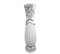 Decorative Ceramic Floor Vase, 60cm, White with Silver Glitter and Diamante Detail