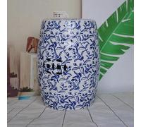 Decorative Ceramic Garden Stool,Glazed Hand-Painted Ceramic Drum Stool,Ceramic Floral Pattern,Round End Table For Living Rooms Bedrooms And Courtyards