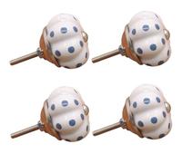 Decorative Ceramic Handle 4Pcs Ceramic Single Hole Knobs Retro Drawer Cabinet Wardrobe Shoe Cabinet Door Pulls No. 2 Ball Orchid