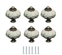 Decorative Ceramic Handle 6Pcs Chinese Style Hand Painted Ceramic Blue and White Porcelain Pumpkin Twist Drawer Cabinet Single Hole Knobs 03