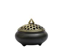 Decorative Ceramic Incense Burner Ideal For Smudging, Incense Burning, Ritual Purpose, Decoration Ash Catcher(Black)