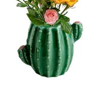 Decorative Ceramic Vase: Elegant Cactus Style Flower Pot, Flower Stand, Sturdy Clay Container, Contemporary Table Accent | Beautiful Home for L
