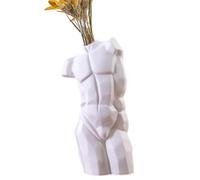 Decorative Ceramic Vase - Male Body Art Sculpture Planter, Modern Muscle Design Vase | Creetive Human Figure Ceramic Pot For Home Living Room Office Shelf Tabletop Decor Minimalist Indoor Decoration