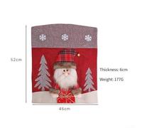 Decorative chair covers featuring Santa Claus, snowman, and reindeer designs, perfect for Christmas party decorations and seasonal use (H-YT82)