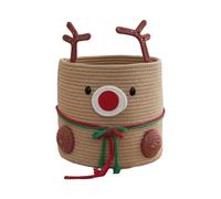 Decorative Christmas Basket - Cotton 30 x 27 cm | Decorative Storage Basket with Woven Cotton Rope, Spacious and Easy to Clean | Home, Living Room, Gift
