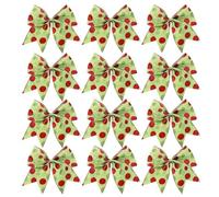 Decorative Christmas Bows | Large Glitter Home Decorations, 12 Pieces Large Bows for Christmas Tree Tops, for Outside Interior Door Window Background for Photo Railing Table