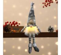 Decorative Christmas faceless gnome doll night light designed to create cozy ambiance with soft illumination, for holiday season home use (With legs (grey))