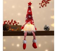 Decorative Christmas faceless gnome doll night light designed to create cozy ambiance with soft illumination, for holiday season home use (With legs (With legs (red))