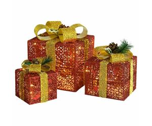 Decorative Christmas Gift Boxes Outdoor Indoor Decoration LED Gift Box vidaXL