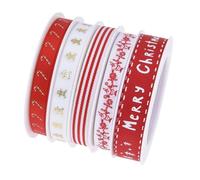 Decorative Christmas Ribbon 5.5Yard/Roll for Festival Gift Wrapping Crafting Project Wreath Giftbox Packing Props Christmas Set
