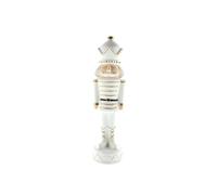 Decorative Christmas Soldier in White Polyresin Nutcracker Style H.25cm
