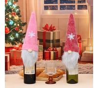 Decorative Christmas Themed Wine Protector Decorative Gift Packaging for Champagne and Red Bottles Machine Washable Polyester Cover Christmas Party Home Decors