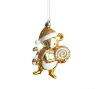 Decorative Christmas Tree Ornaments Set Including Snowflakes, Deer, and Whimsical Accessories for Holiday Indoor Use and Party Decoration (The Golden Rat)
