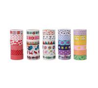 Decorative Christmas Washi Tape Paper DIY Scrapbooking Adhesive Tape School Office Supply Random Color 1 Roll Durable and Useful