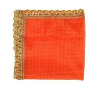 Decorative Chunari Cloth Pooja (Size:-18 Inches x 36 Inches) Chunni Puja For Indian Traditional Festival New year Decorations Chunr MATA Ki Chunri for Statue Chowki Aasan Mat Posters Frame(Orange)