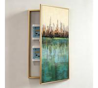 Decorative Circuit Breaker Box Cover, Hidden Electric Panel Hiding Panel for Indoor Outdoor Use, Aluminum Frame, Wall-Mounted Fuse Box Decor, 40x80cm Size