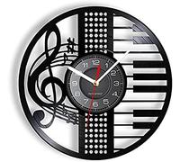 Decorative Clocks 30cm Piano Instruments Vinyl CD Record Wall Clock Treble Clef Wall Clock Vintage Vintage Music Gift For Pianists