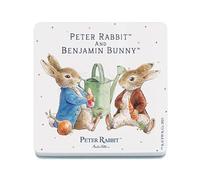 Decorative Coaster (10 x 10 cm) - Beatrix Potter - Peter Rabbit and Benjamin Bunny eating