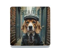 Decorative Coaster (10 x 10 cm) - Peaky Paws (Beagle)