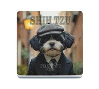 Decorative Coaster (10 x 10 cm) - Peaky Paws (Shih Tzu Black and White)