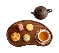 Decorative Coffee Tabletop - Creative Solid Wood Storage Plate | Irregular Snack Breakfast Trays | Stylish Tea Cup Dessert Tray for Living Room, Kitchen, Home