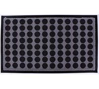 Decorative Coir Entrance Door Mat Black circles pattern 75 cm x 45 cm