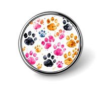 Decorative Colorful Dog Paws Brooch Pin Fashion Lapel Pins for Women Men Lapel Badge Funny Brooches for Suits Clothing Jackets Hats Backpacks Purses Bag Accessories-Round
