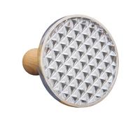 Decorative Cookie Stamp Press with Wooden Handle and Metal Pattern Discs for Baking A