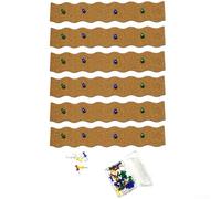 Decorative Cork Strips for Walls Pack of 6 Keep Important Information Within Reach (Wave)